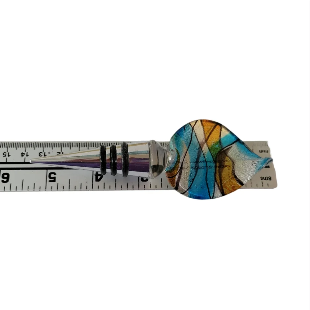 Art Glass Wine Bottle Stopper w Box